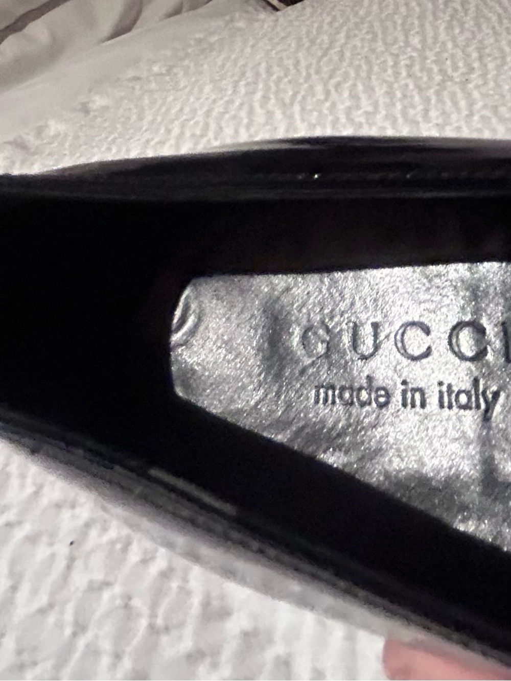 GUCCI Men's Black Patent Leather Dress Loafers with brand Metal Bit. - Picture 10 of 12